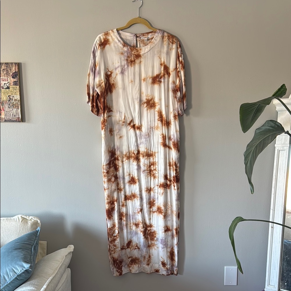 On The Road Tie-Dye Top in Brown and Cream